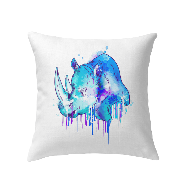 Watercolor Rhino Indoor Pillow - Beyond T-shirts