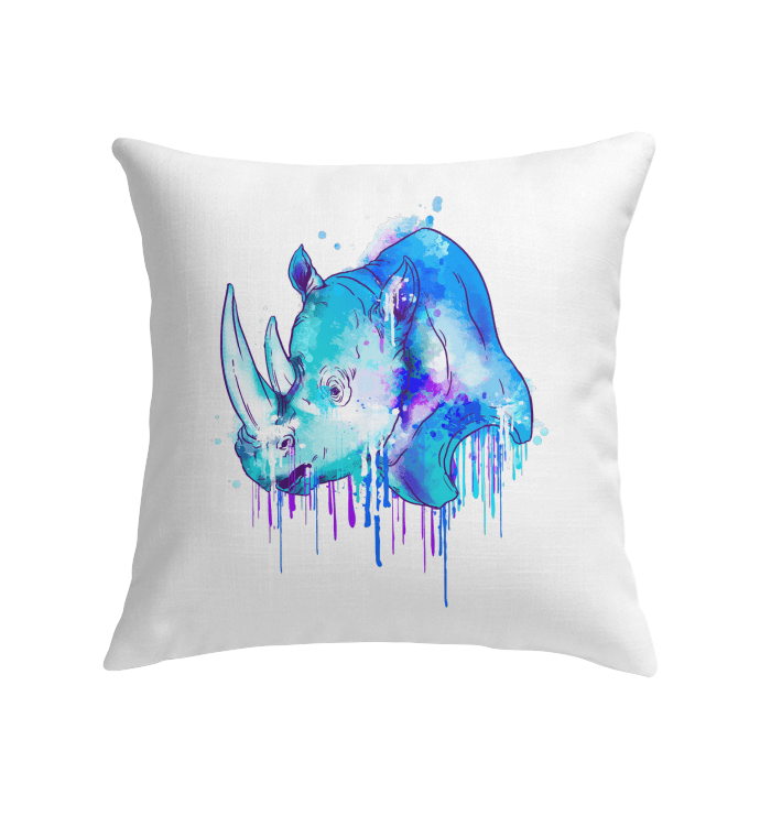 Watercolor Rhino Indoor Pillow - Beyond T-shirts