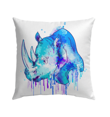 Watercolor Rhino Outdoor Pillow - Beyond T-shirts