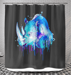 Watercolor Rhino Shower Curtain - Beyond T-shirts