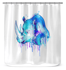 Watercolor Rhino Shower Curtain - Beyond T-shirts