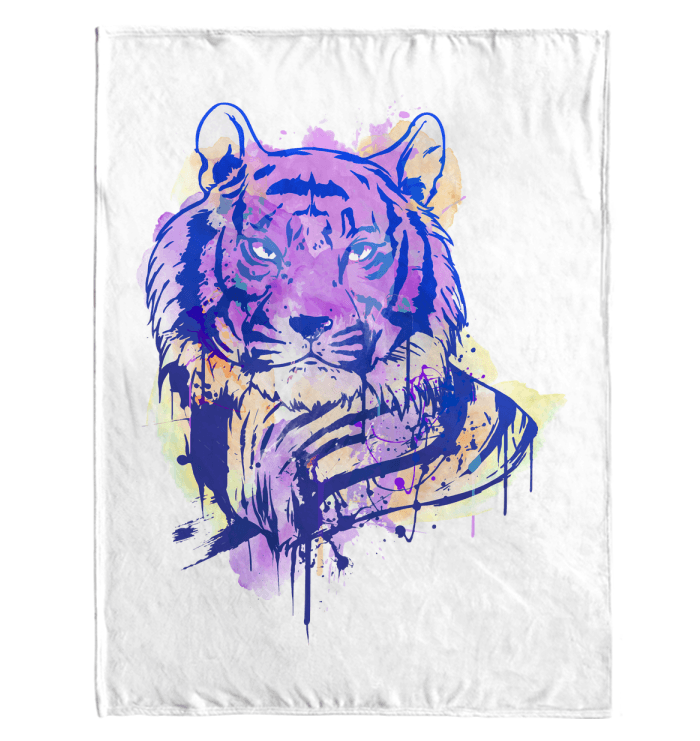 Watercolor Tiger Sherpa Blanket - Beyond T-shirts