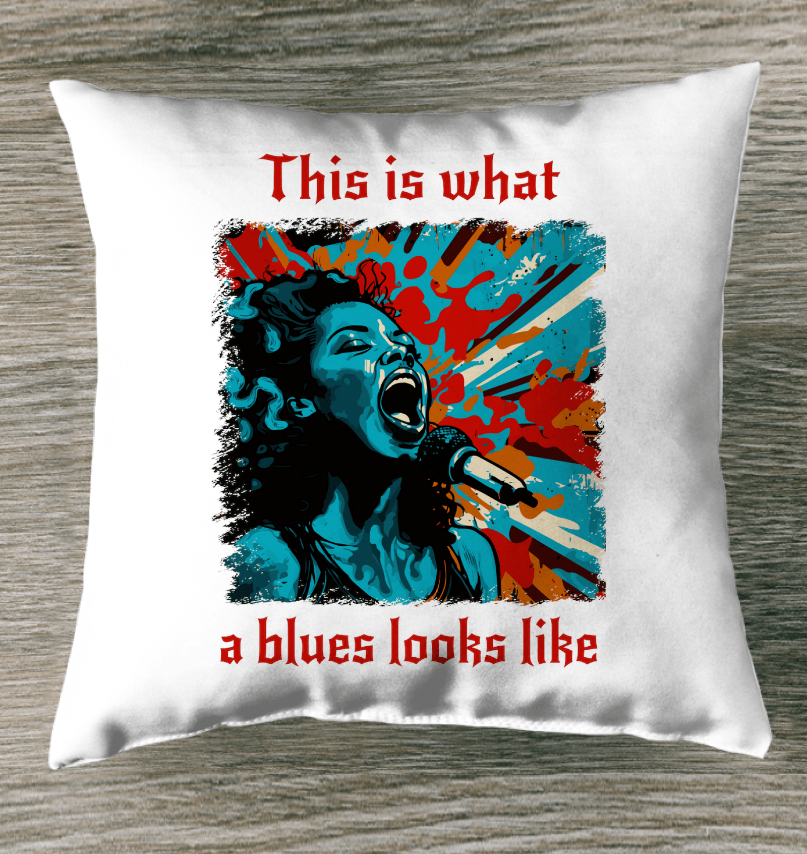 What A Blues Looks Like Outdoor Pillow - Beyond T-shirts