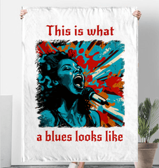 What A Blues Looks Like Sherpa Blanket - Beyond T-shirts