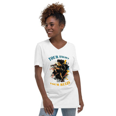 Your Fight Your Rules Unisex Short Sleeve V-Neck T-Shirt - Beyond T-shirts