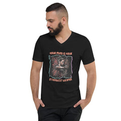 Your Mind Is Your Strongest Weapon Unisex Short Sleeve V-Neck T-Shirt - Beyond T-shirts