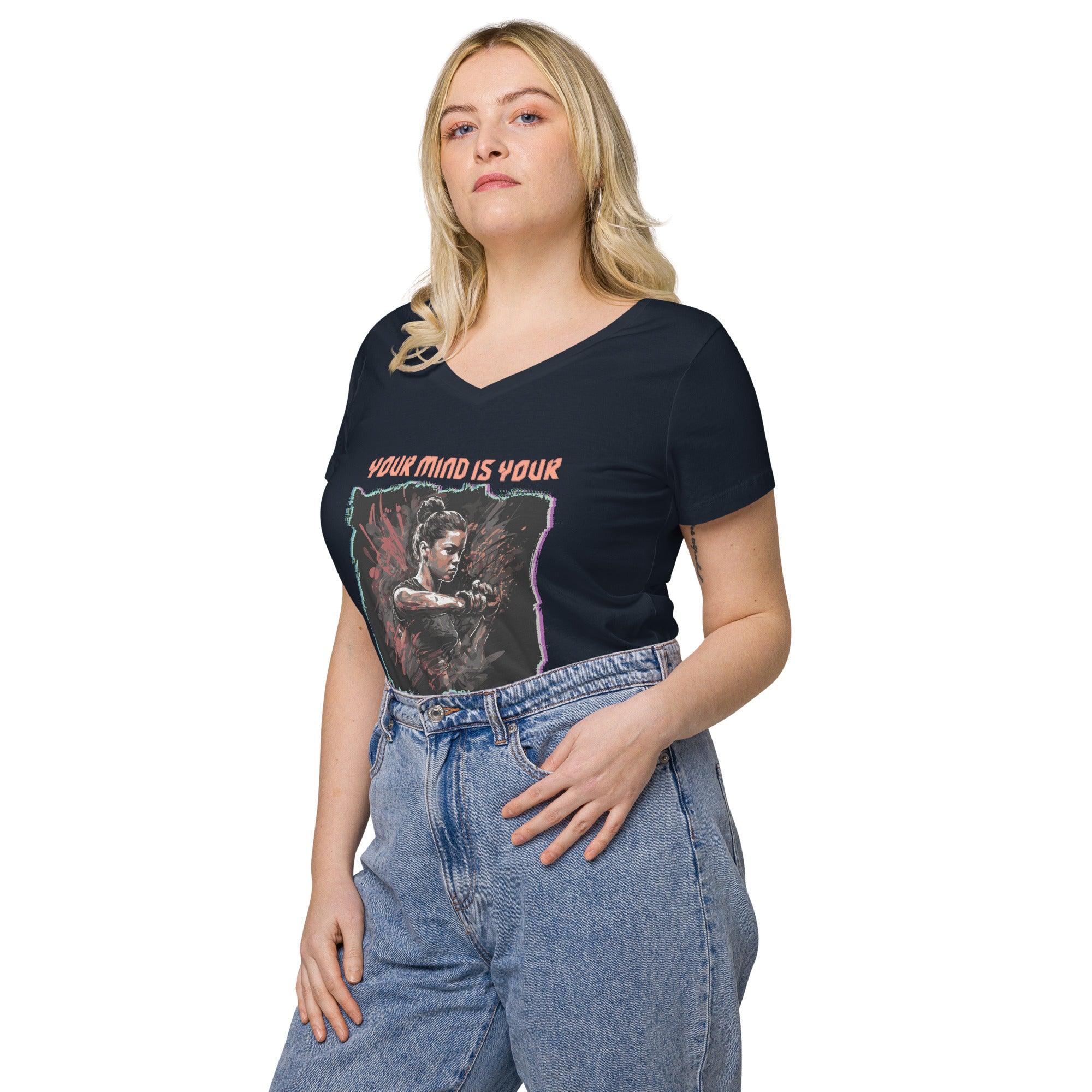 Your Mind Is Your Strongest Weapon Women’s Fitted V-neck T-shirt - Beyond T-shirts